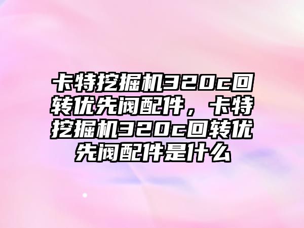 卡特挖掘機320c回轉優先閥配件，卡特挖掘機320c回轉優先閥配件是什么