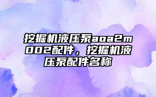 挖掘機液壓泵aoa2m002配件，挖掘機液壓泵配件名稱