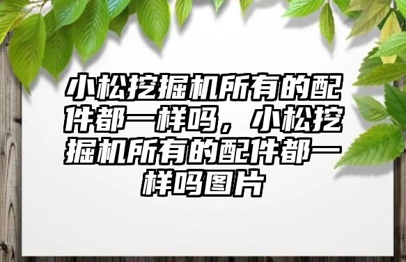 小松挖掘機所有的配件都一樣嗎，小松挖掘機所有的配件都一樣嗎圖片