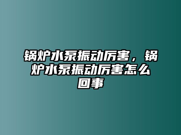 鍋爐水泵振動厲害，鍋爐水泵振動厲害怎么回事