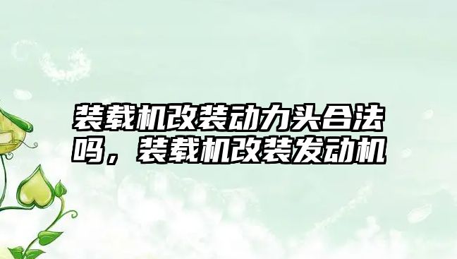 裝載機改裝動力頭合法嗎，裝載機改裝發動機