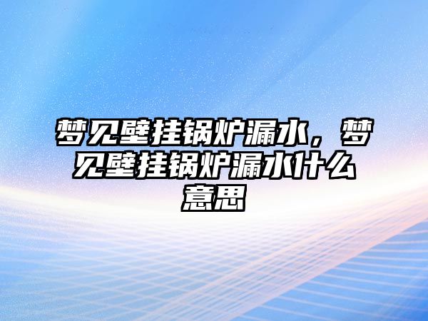 夢見壁掛鍋爐漏水，夢見壁掛鍋爐漏水什么意思