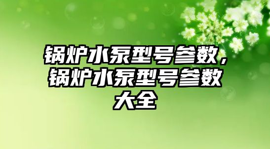 鍋爐水泵型號參數，鍋爐水泵型號參數大全