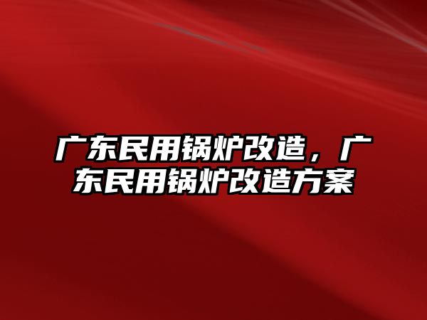 廣東民用鍋爐改造，廣東民用鍋爐改造方案