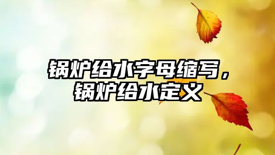 鍋爐給水字母縮寫，鍋爐給水定義