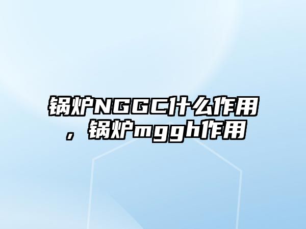 鍋爐NGGC什么作用，鍋爐mggh作用