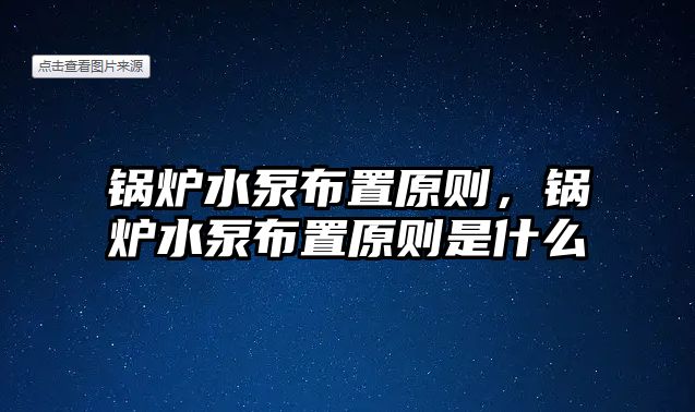 鍋爐水泵布置原則，鍋爐水泵布置原則是什么